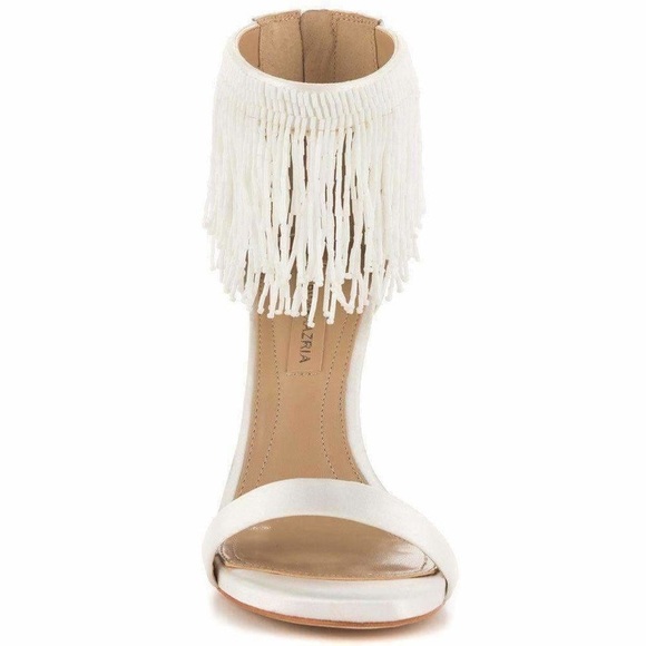 BCBG white tassel sandal heels - Picture 6 of 9